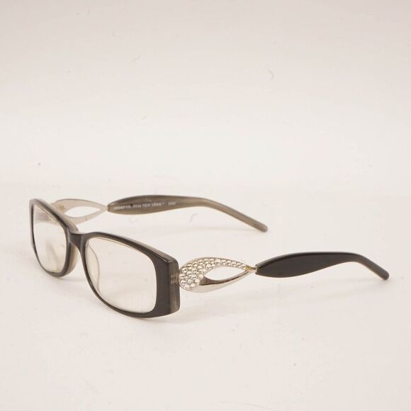 Jimmy Crystal NY ISIS Silver & Crystal Black Glasses 52-17 Frames Only - Picture 1 of 8